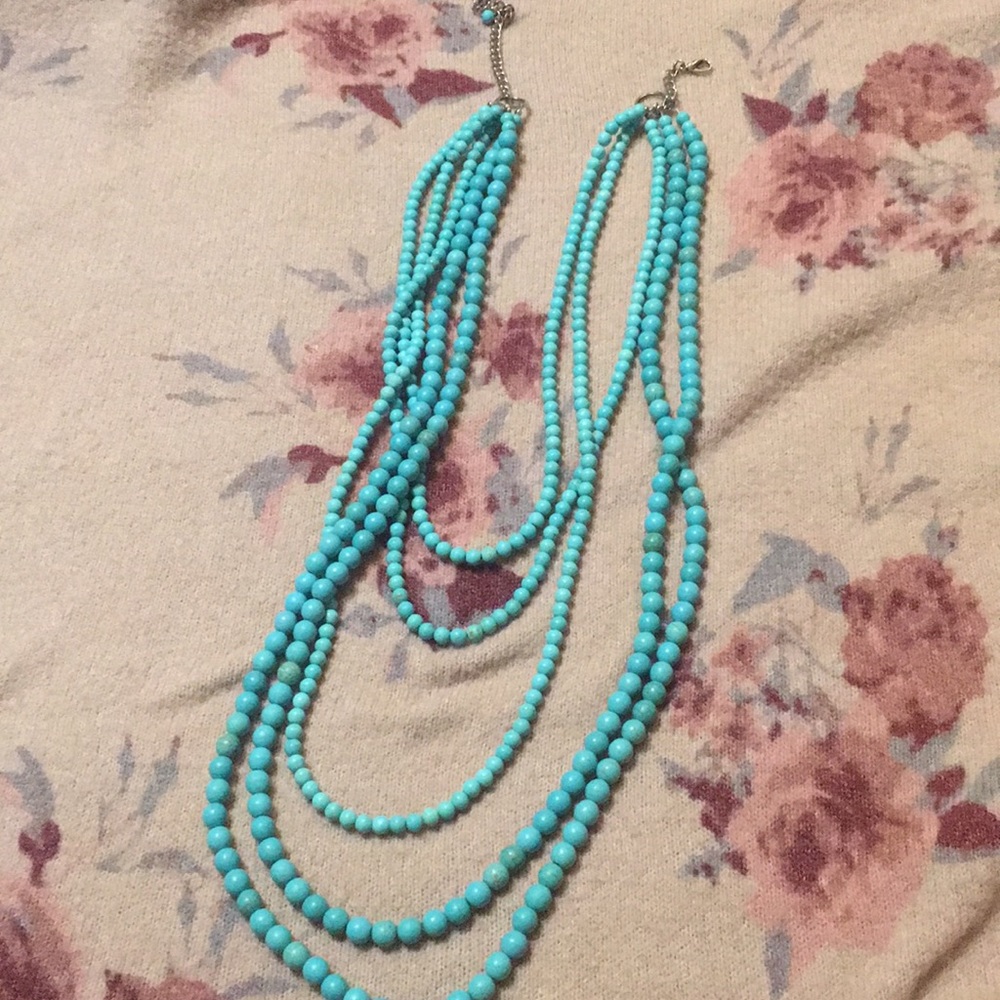 Faux turquoise layered necklace